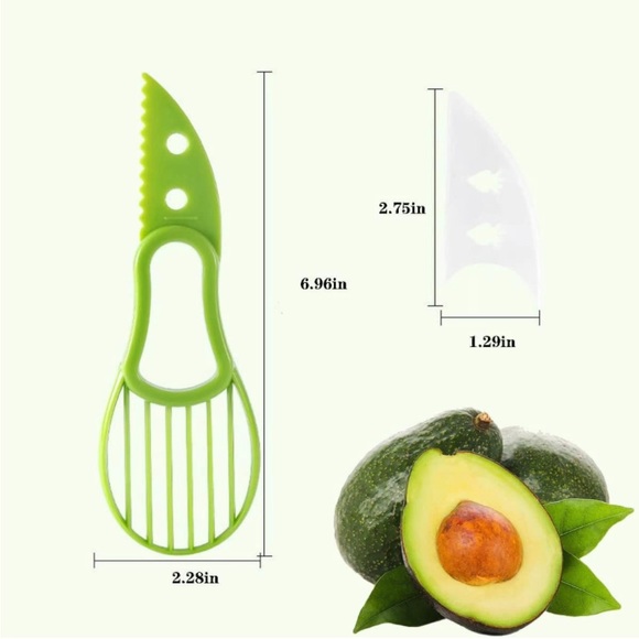 💕5/$15 3 in 1 Multifunctional Avocado Slicer, Mashing ,NEW set of 7,LimeGreen - Picture 15 of 15